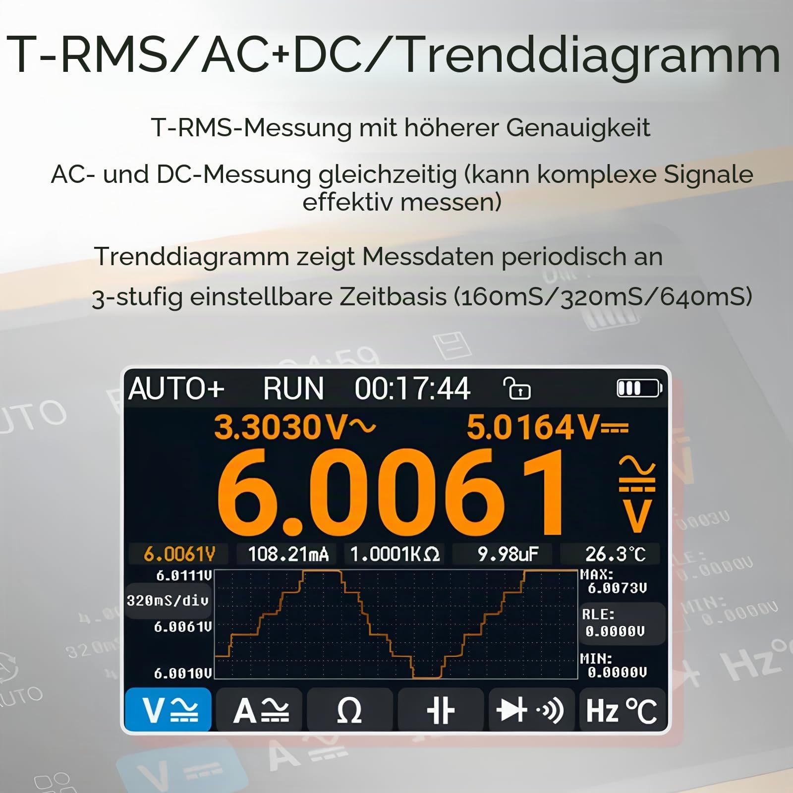 Dm40 3-in-1 Multimeter Oszilloskop Signalgenerator 50m Abtastrate AC/DC Spannung Diode Handheld Digitales Automobilwerkzeug (DM40A KitI)