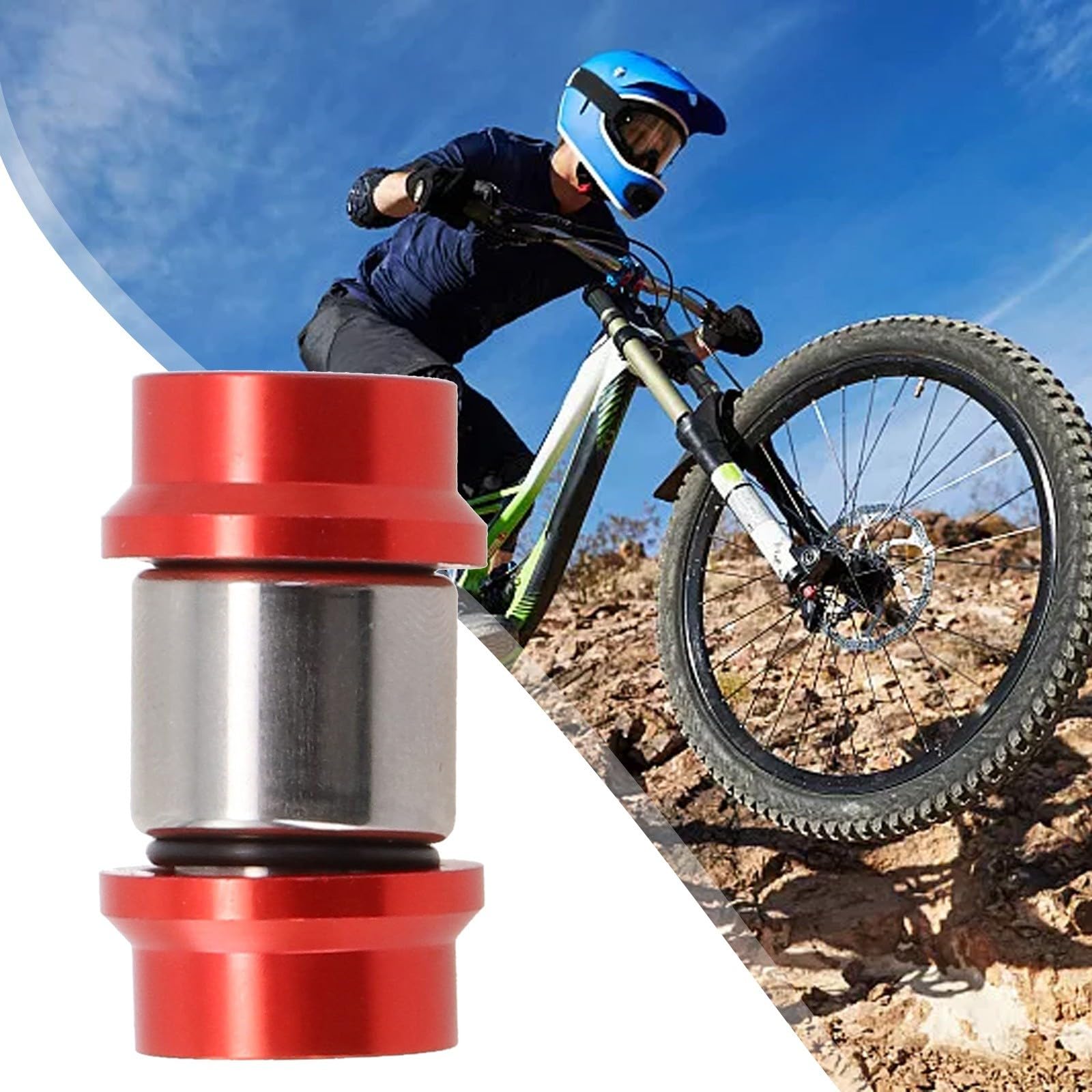 Amortisseur de roue arrière en alu pour cadre SRAM FOX - bague pivot de suspension 22mm argent
