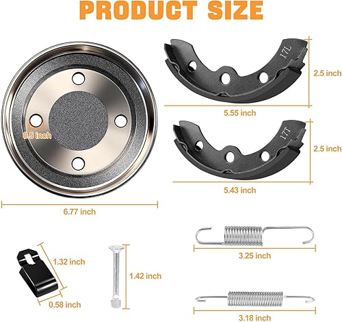 Miniatura 5 de Club Car Carrito de Golf Tambores de freno/Hub y zapatas de freno Kit de resorte Fit Club Car DS 1995-Up&Precedent 2004 en adelante