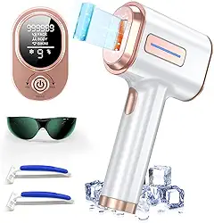 Remoção de pelos a laser, 999.900+ Flashes Dispositivo de remoção de pelos IPL para mulheres e homens, remoção de pelos a laser indolor para resfriamento de gelo, removedor de pelos em casa