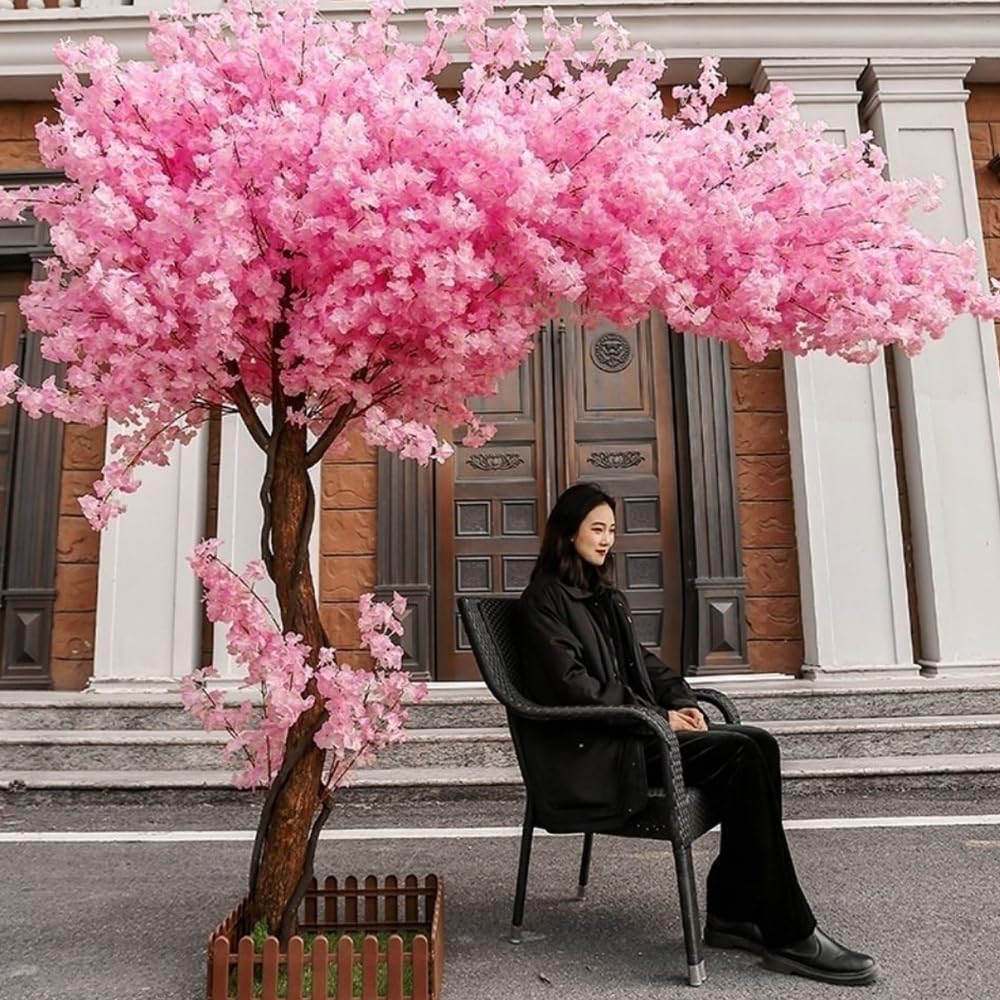 Cerezo Artificial de Color Rosa Hecho a Mano, Cerezo Artificial, Hermosa Planta Falsa para decoración de Interiores y Exteriores, hogar, Oficina, Fiesta, Boda,180 * 150cm