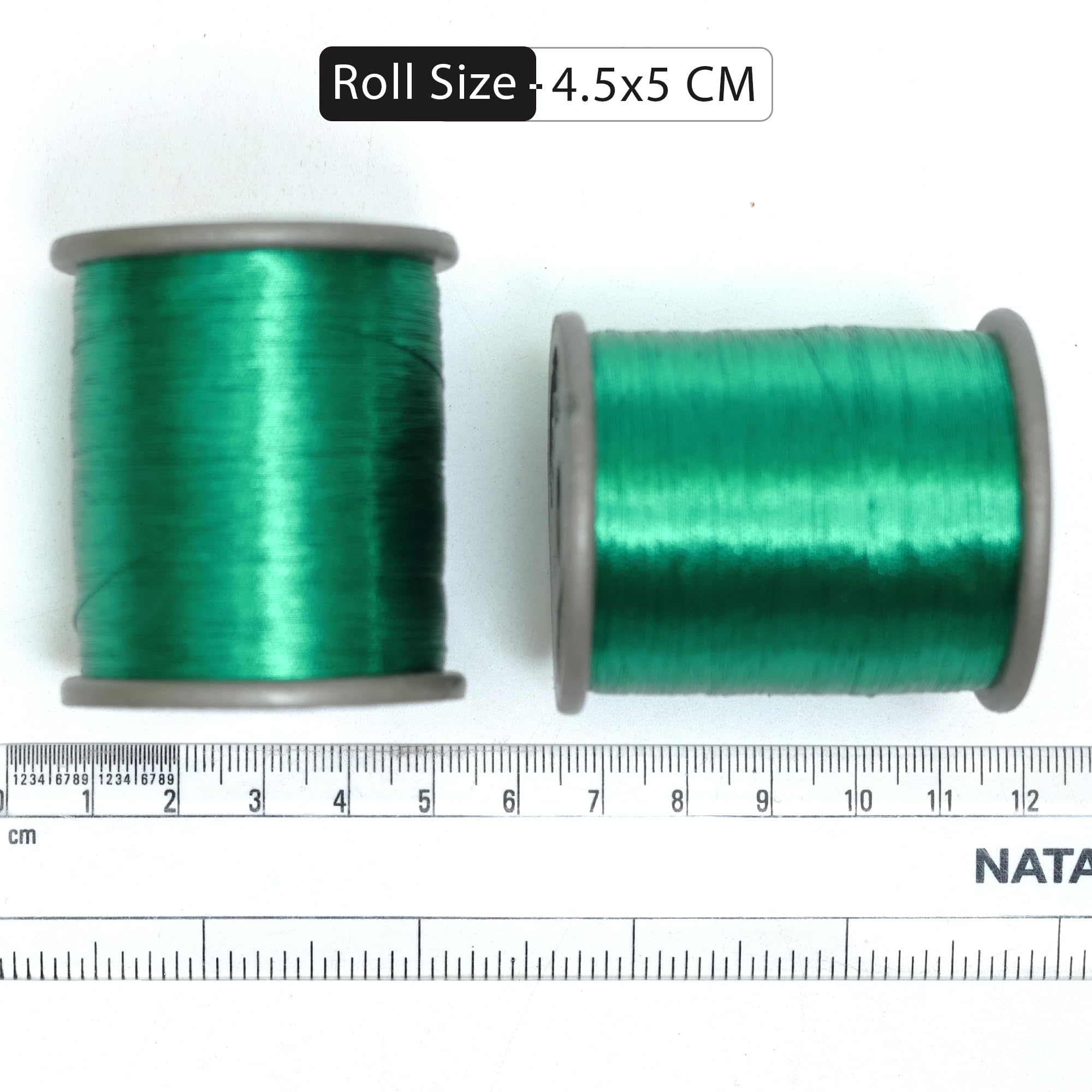 Embroiderymaterial Metallic Zari Thread for Embroidery, Sewing and Jewelry Making, Dark Green Color, 0.1MM(Pack of 2 Roll) 1