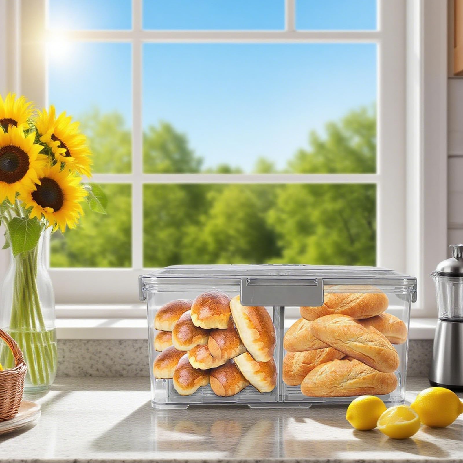 ZoeQide Brotkasten 7 Liter - Luftdichte Brotaufbewahrung Mit Datumsanzeige