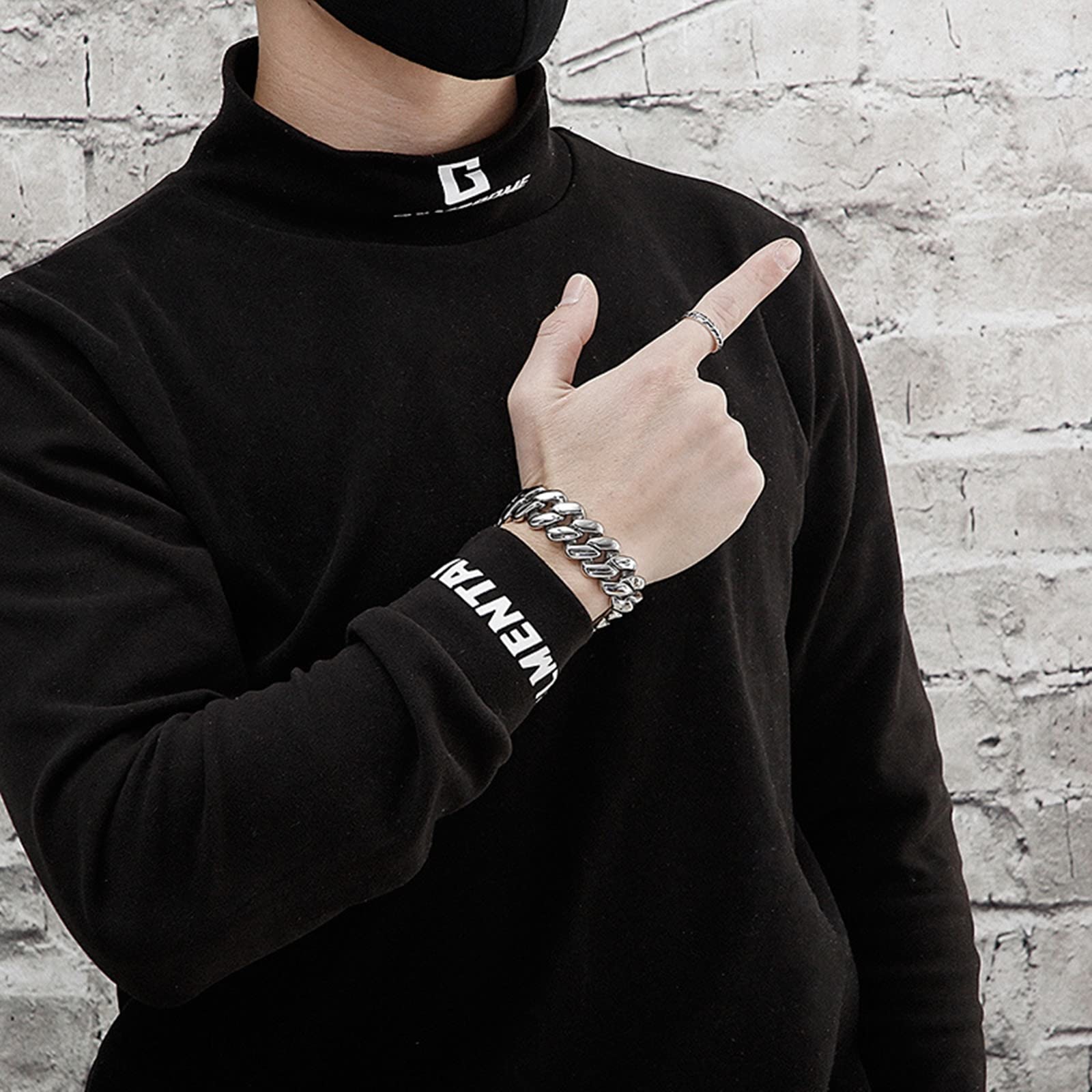 Herren Gliederarmbänder für Herren in Edelstahl, Panzerkette Personalisiertes Armband Eco-Verpackung Kleine Geschenke für Männer, 22cm Länge, 20mm Breite, Silber