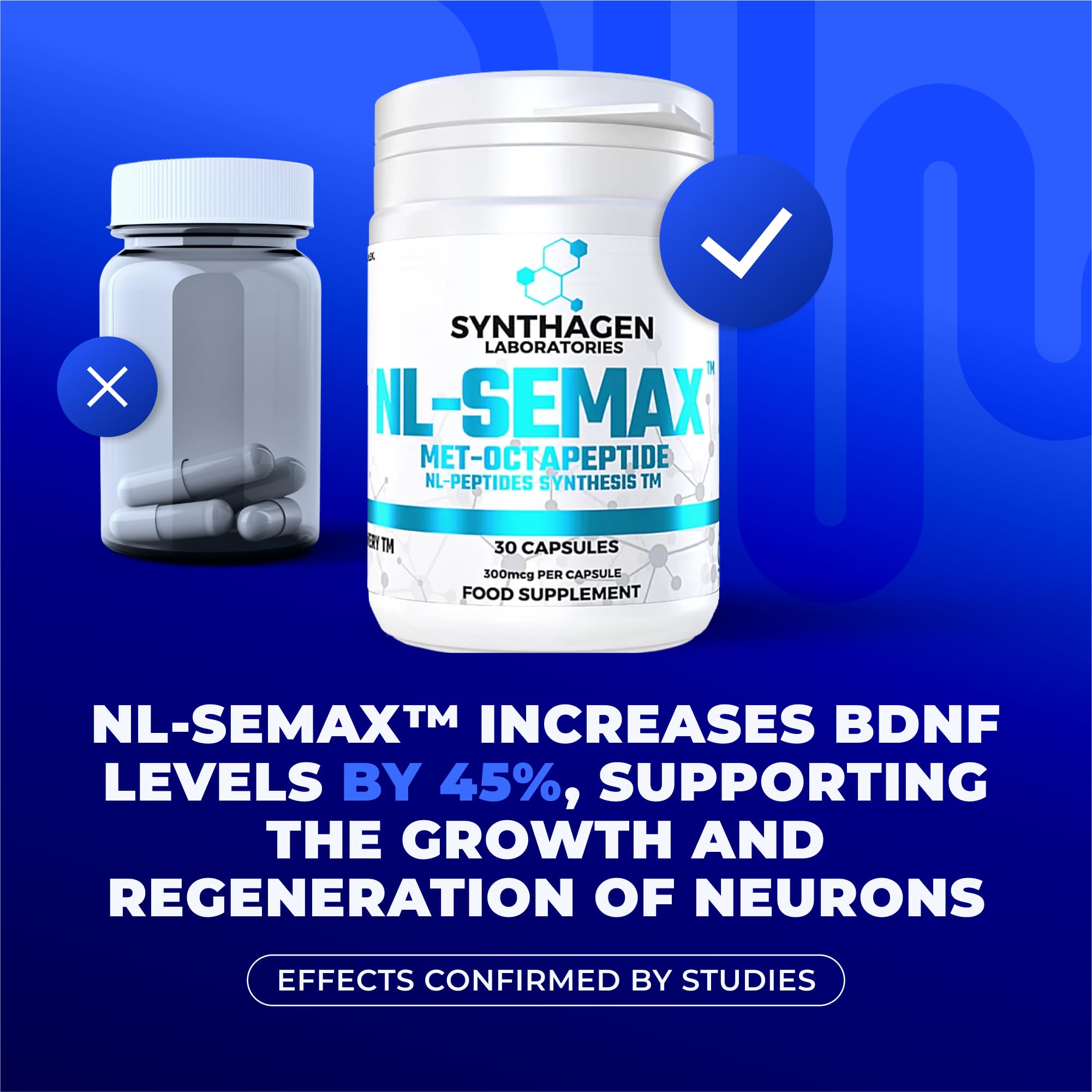 semax polska ghk cu SYNTHAGEN LABORATORIES - NL-SEMAX - MET-OCTAPEPTIDE - To improve memory and concentration - Peptides for nerve protection and stress Glutathione Injections leaky gut Pack size:2 pouches