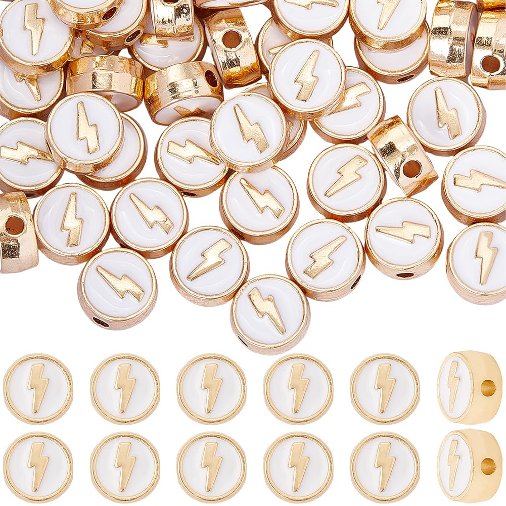 Perles d'espacement rondes et plates en alliage émaillé pour bijoux DIY