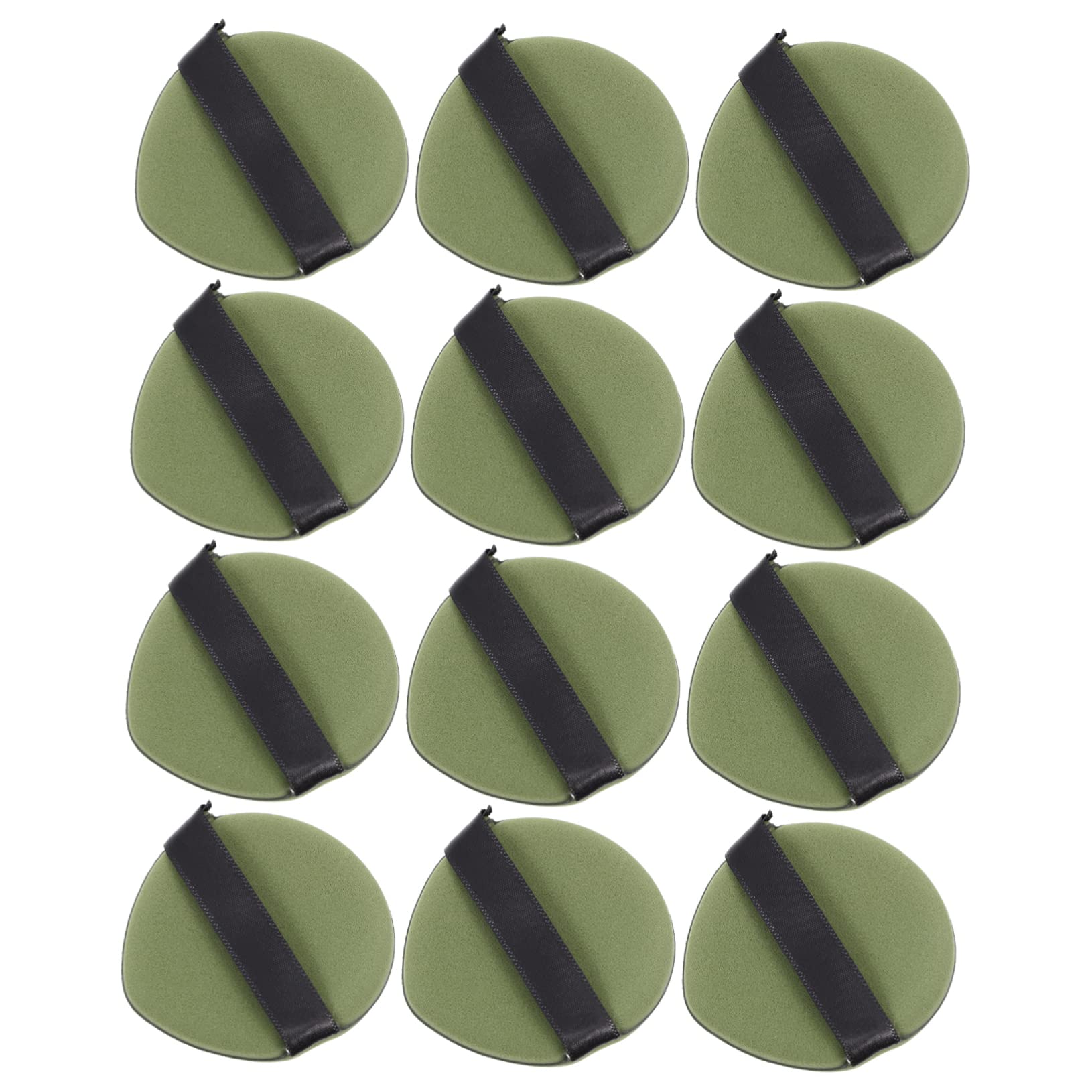 FOYTOKI Makeup Powder Puff Set of 12 Double-sided Powder Large Soft for Dry Wet Foundation Cosmetics Ribb