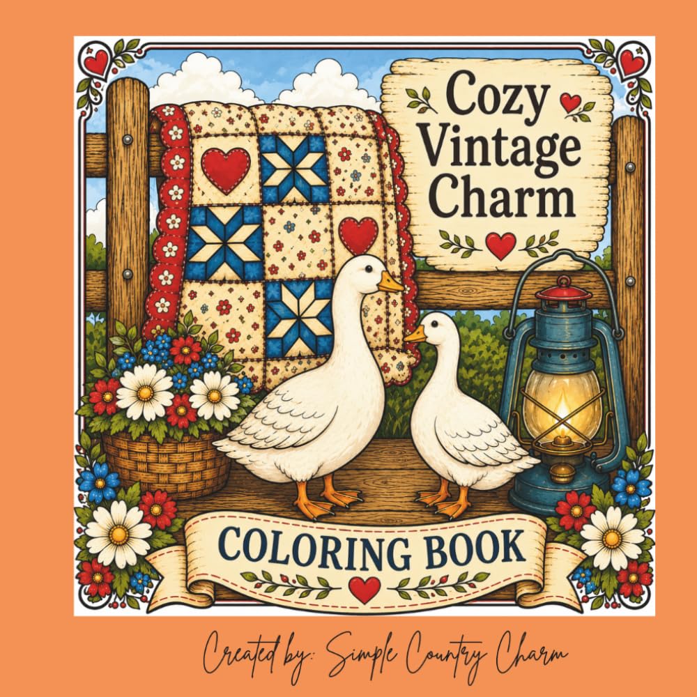 A Cozy Coloring Book Inspired By Farm Life, Faith, Vintage Finds and Country Comfort: A cozy coloring book inspired by farm life, faith, vintage finds and country comfort