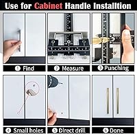 Vista 5 de King&Charles - Plantilla de accesorios para gabinete, plantilla de aleación de aluminio para manija de gabinete + perforador automático + brocas