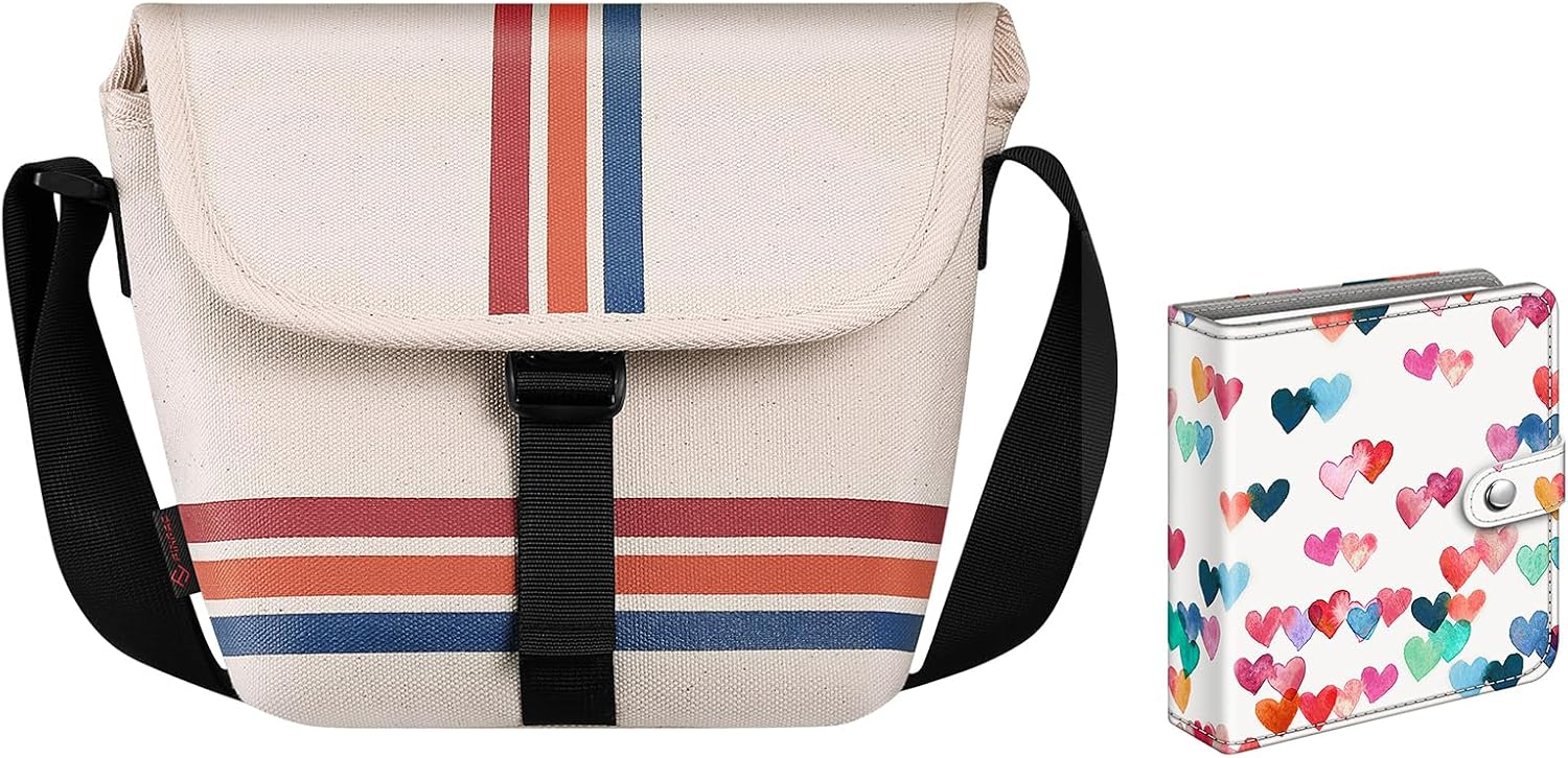 Fintie Polaroid Camera Bag with Small Photo Album - Compatible with Now+/Now Generations, I-2, Flip, I-TYPE, 600, SX-70