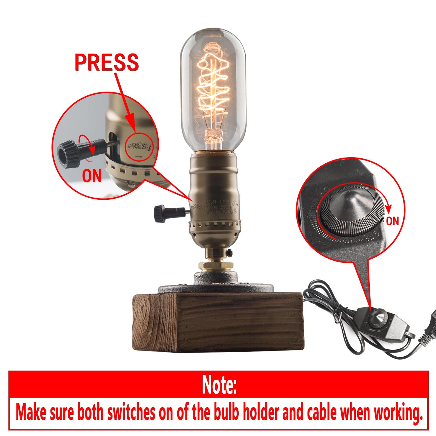 XIHOME Industrial Steampunk Desk Lamp,Vintage Steam Punk Piping