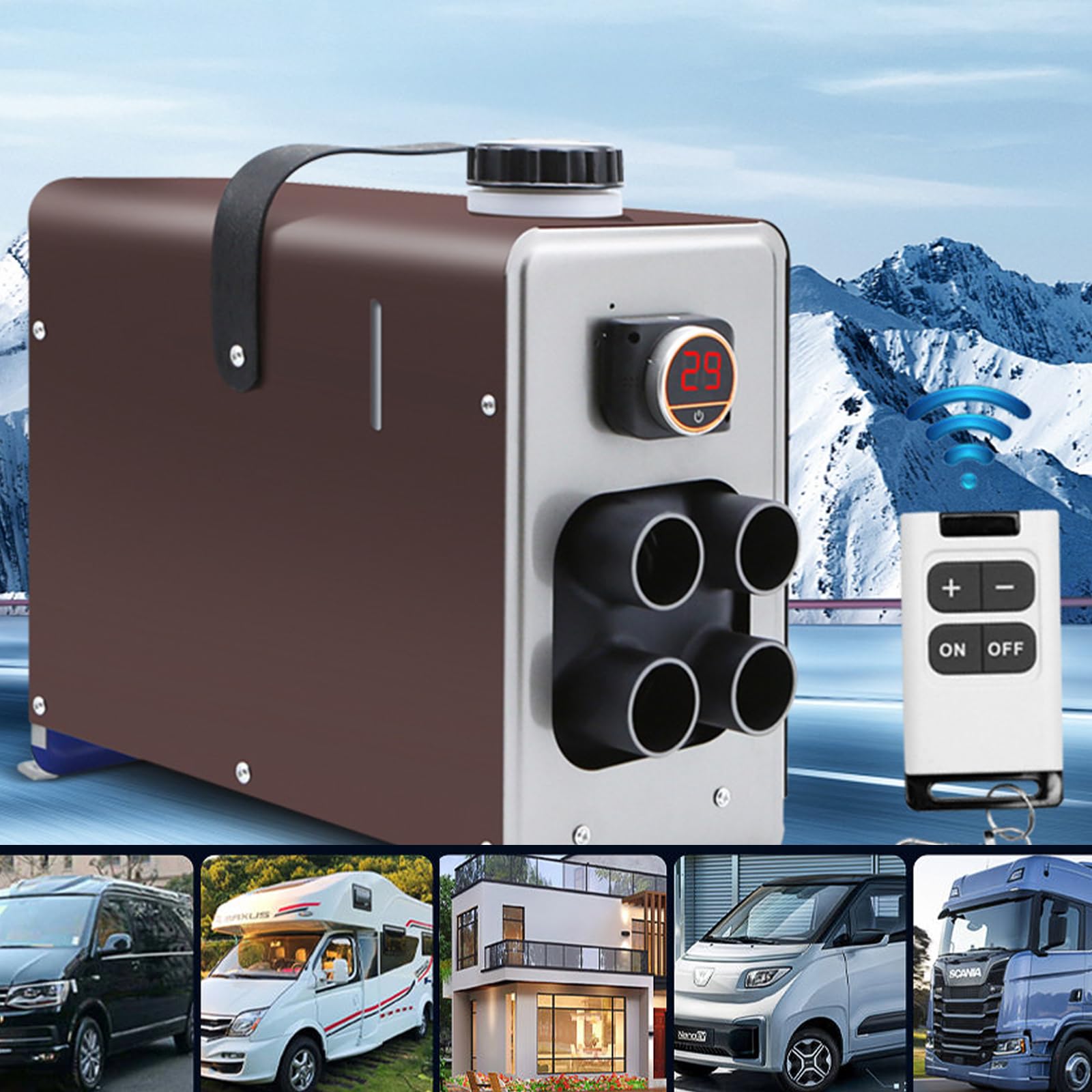 5KW高効率暖一体型FFヒーター DC 12V/24V低燃費省エネ車用暖房機