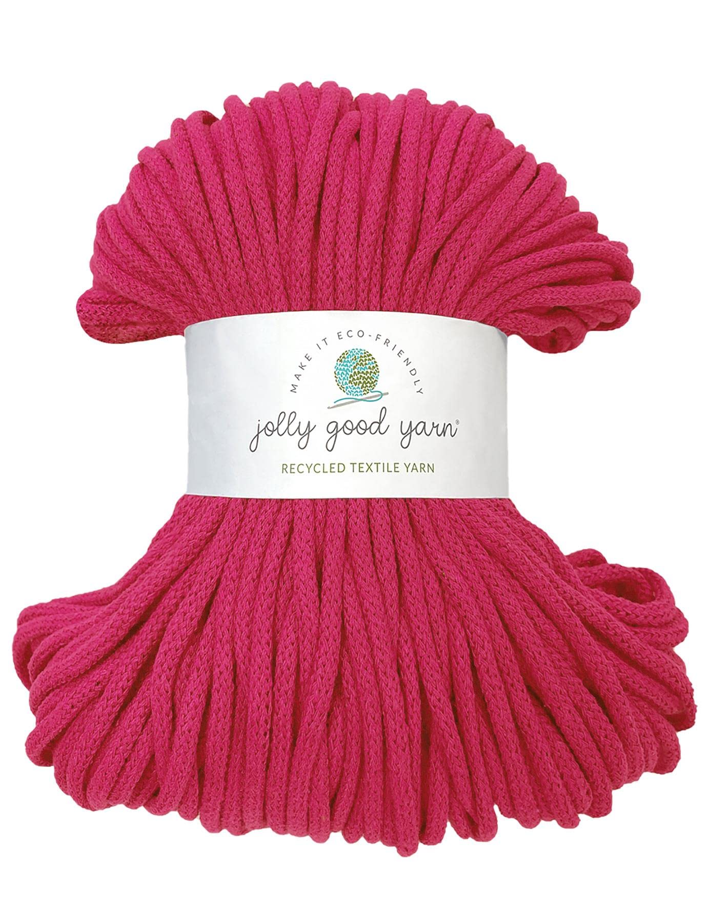 5mm Braided Macrame Cord Rope by Jolly Good Yarn, Soft Recycled Cotton, 100m (500g), Wall & Plant Hangers, Textile Jewellery