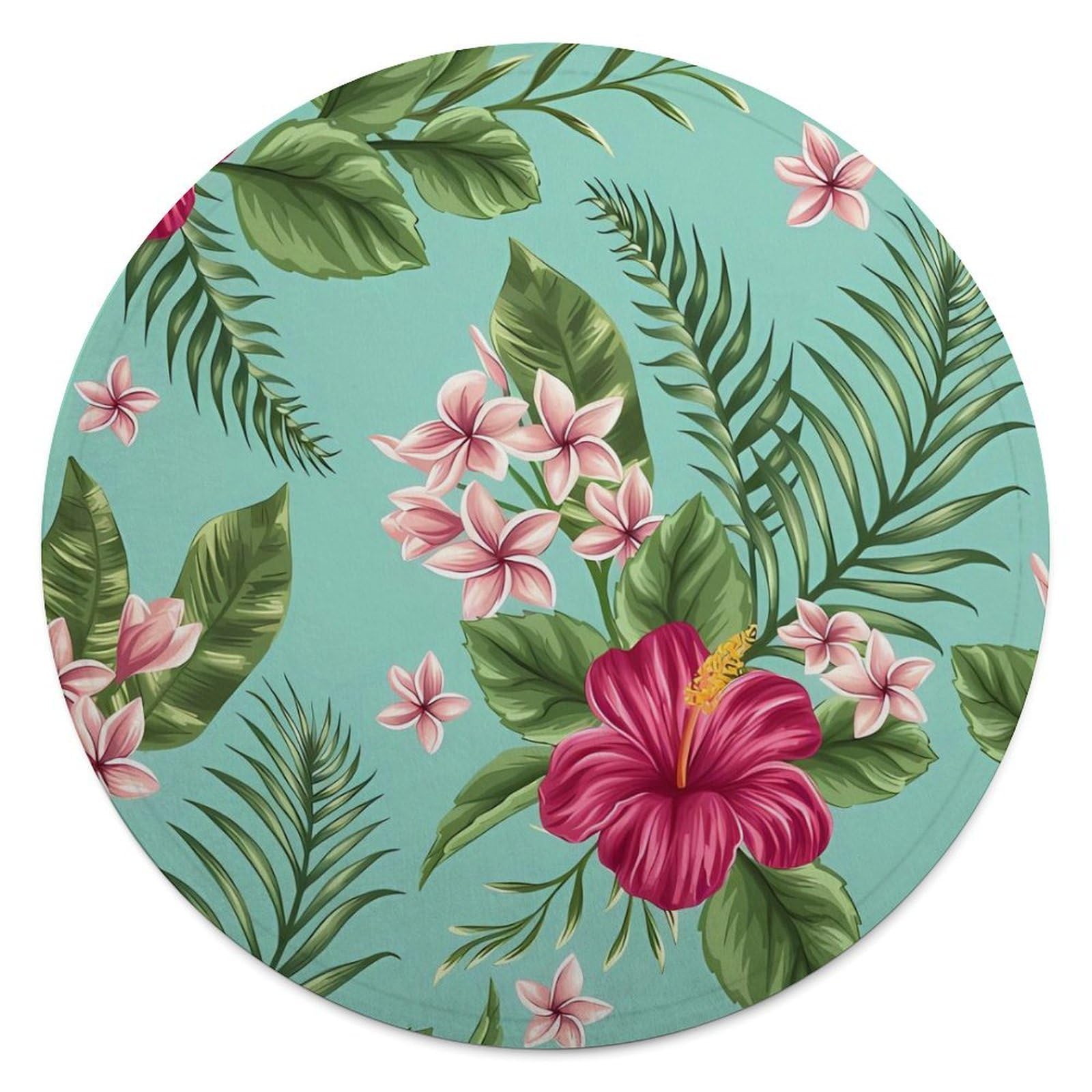Couverture polaire ronde anti-froid flanelle hawaïenne 140cm pour bureau, canapé et voyage