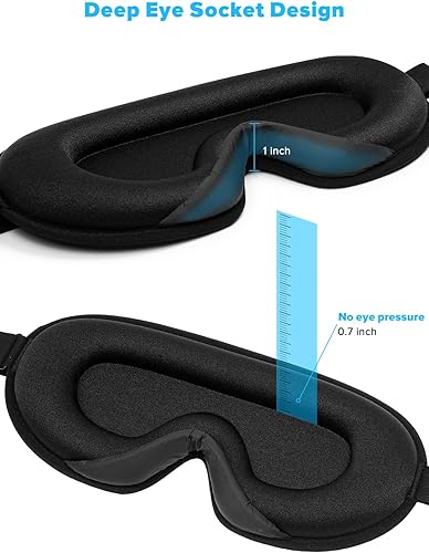 Miniatura 5 de Sleeping Mask,Women Men Sleeping Eye Mask,3D Contoured Cup Sleeping Mask & Blindfold,Concave Molded Nighttime Sleeping Masks,Adjustable