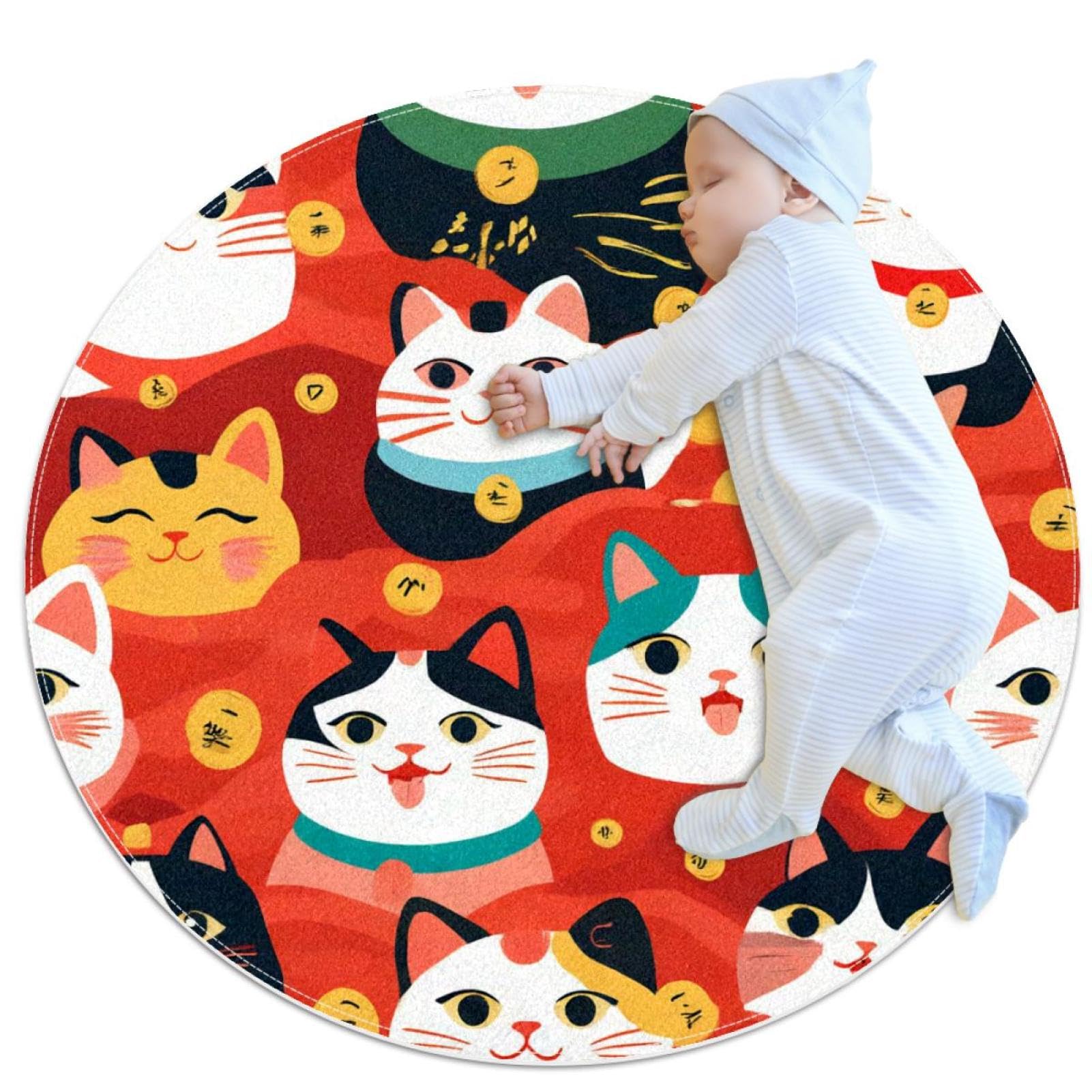 Tapis de salle de bain chat Maneki Neko pour éviter les glissades au sol