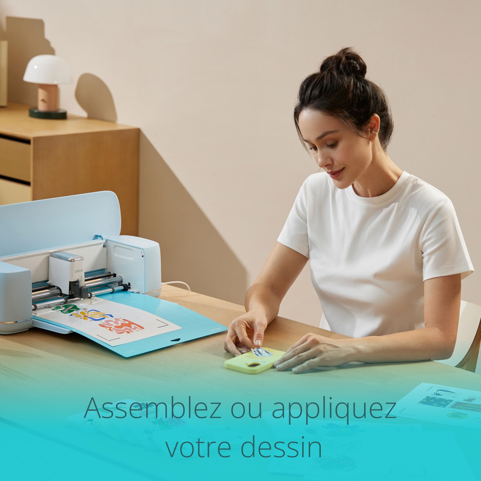 LOKLiK iCraft Plotter Machine - Machine de découpe pour personnaliser textiles, tasses, sacs, autocollants et décorations. Compatible avec flex, papier, cuir, carton, et plus. (Bleu)