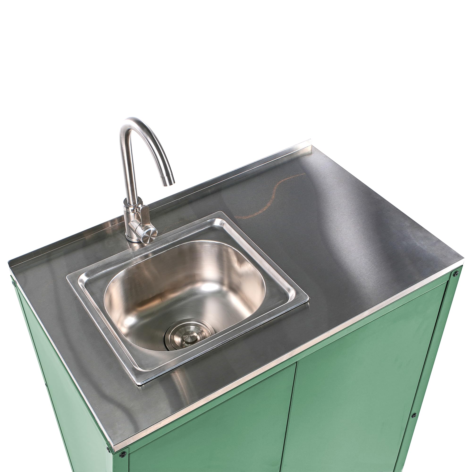 Beliani Commode de Jardin Noire Acier 2 Portes Evier Extérieure