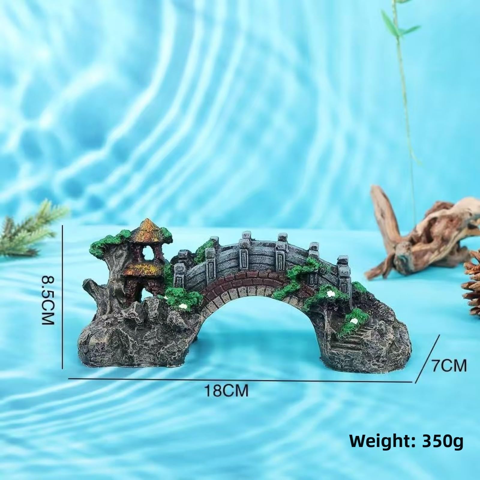 Pont d'arche pour aquarium - 18 cm - Décoration pour bonsaï - Style antique