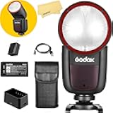 Godox V1 V1-C V1C USA Version Camera Flash for Canon Camera Flash Speedlite Speedlight,76Ws 2.4G TTL1/8000 HSS,480 Full Power Shots,1.5s Recycle Time,2600mAh Li-ion Battery,10 Levels LED Modeling Lamp