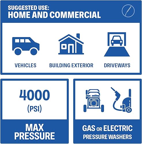 Miniatura 6 de Essential Washer Extensión de varilla para lavadora a presión  Acero inoxidable curvado de 20 pulgadas con agarre moldeado  4000 PSI
