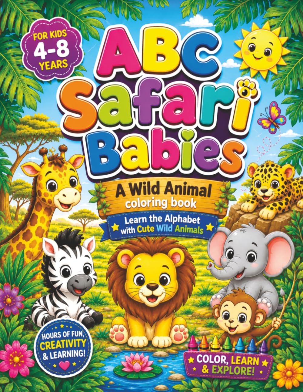 ABC Safari Babies: A Wild Animal Coloring Book