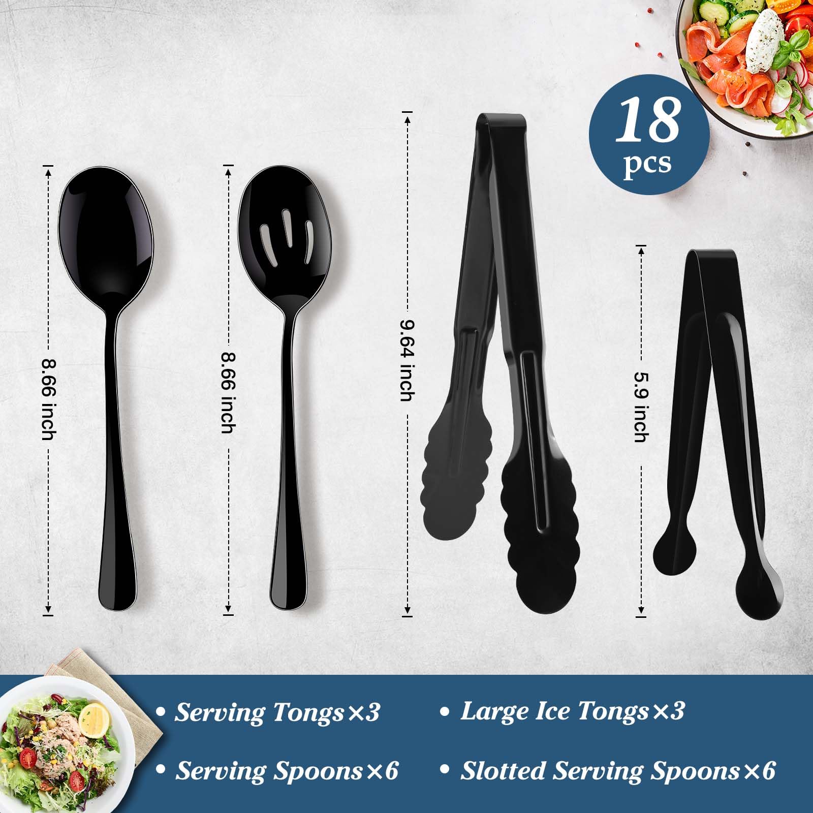 Mwellewm Buffet Utensil Set - 18 Pcs -3