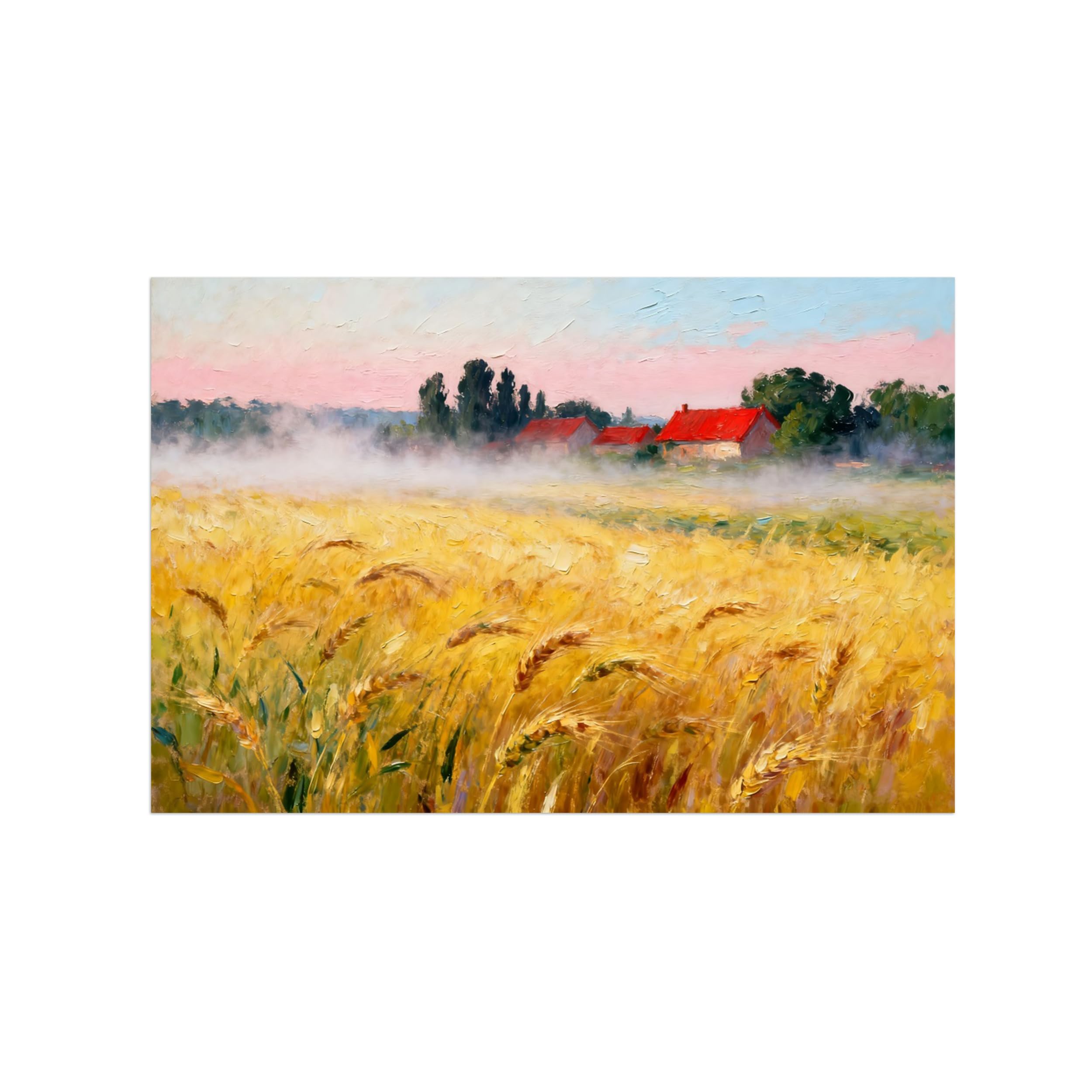 Ozpwbvy Unframed Autumn Field Landscape Canvas Wall Art Picture 20X30cm