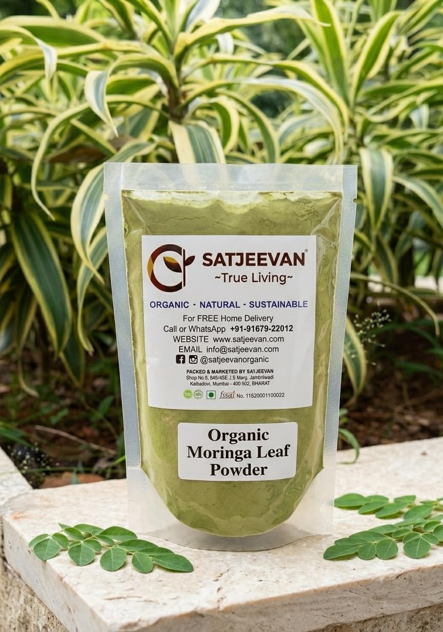 Satjeevan Organic Moringa Leaf Powder 100g | Nutrient-Dense Superfood with Vitamin C, B & K, Protein and Manganese | Naturally Grown, Chemical-Free | Vegan 1