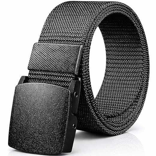 Cinto Tatico Militar Masculino Preto para Atividades Outdoor Nylon com Fivela Plástica 120 cm x 3,8 cm Respirável e Resistente Engate Rapido