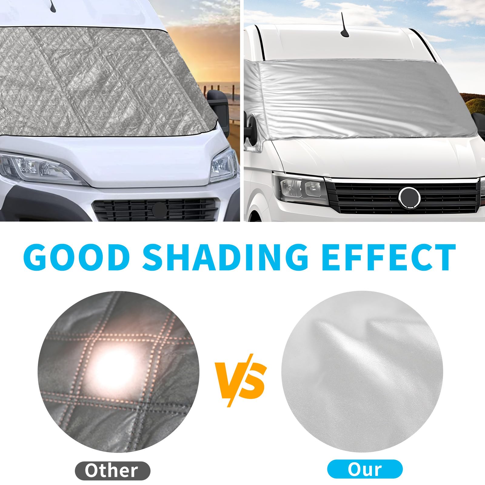 Tappetino Termico Per VW Crafter/Grand California 2006-2017 - Parasole 3 Pezzi, Protezione Solare E Calore - Foto 9