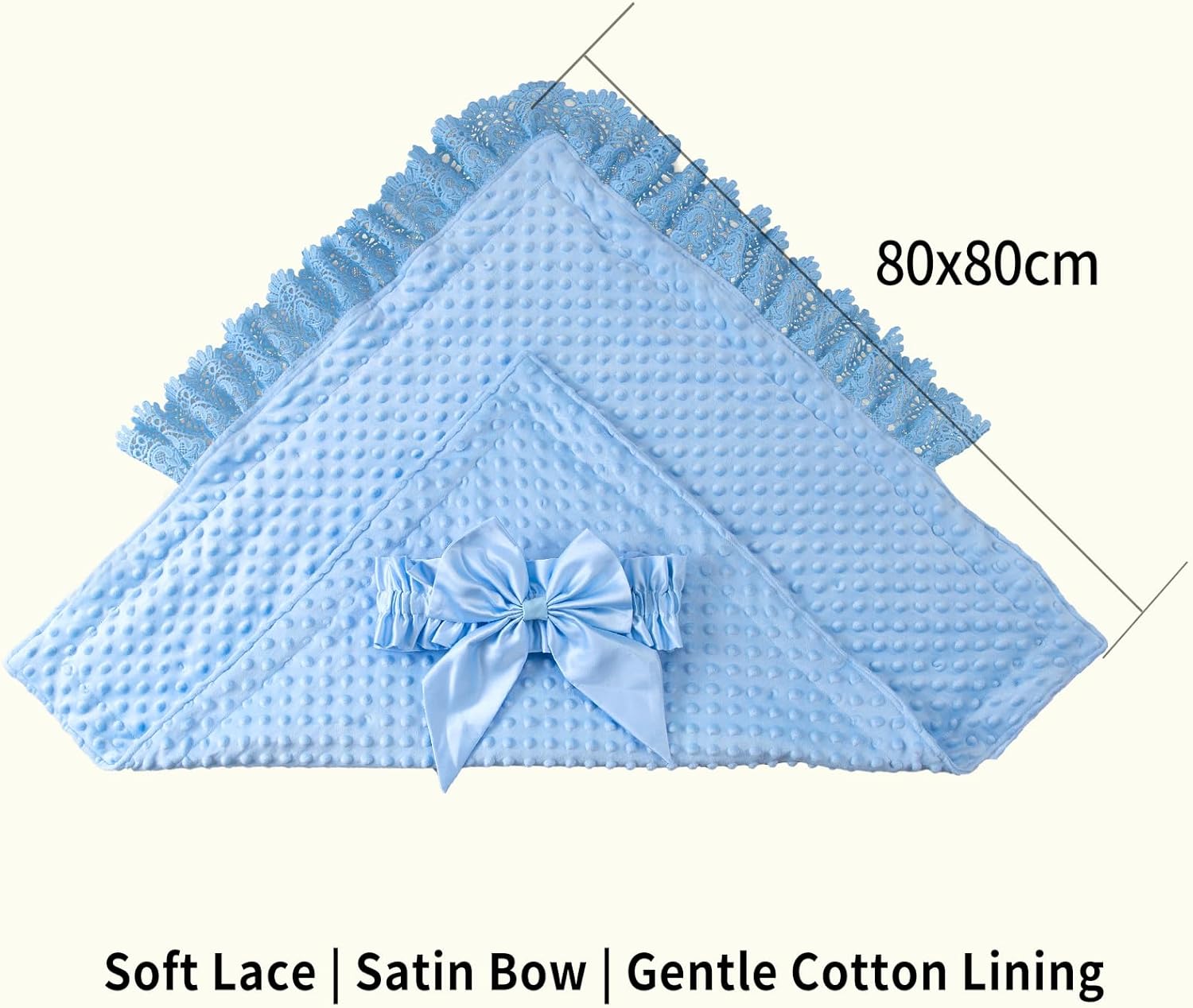 DUDUELTE DUDUELTE Soft Lace Baby Swaddle Blanket with Satin Bow, Newborn Wrap for Photos or Special Occasions, Infant Blanket