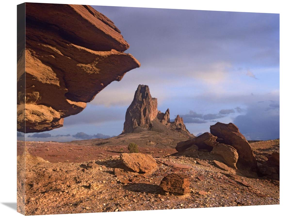 Agathla Peak, el núcleo de basalto de un volcán extinto, Monument Valley, Arizona, lienzo artístico, 28 x 22 pulgadas