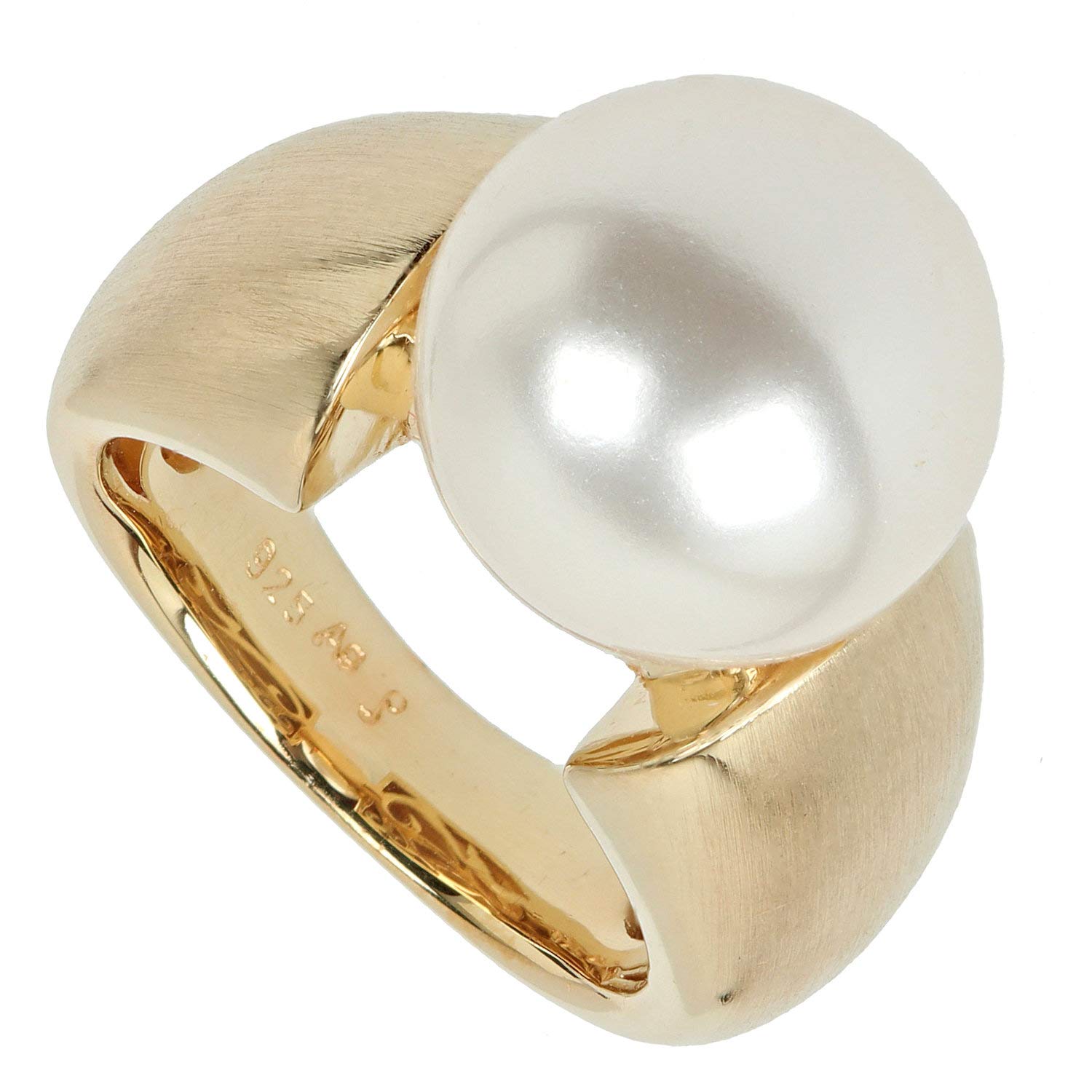 Anello Conchiglia Perla Mare Del Sud Anello Con Pietra In Conchiglia Mare Del Sud - Diametro 12 Mm, Qualità AAA, Placcato Oro, Taglie 6-9 Sea Of - Foto 8
