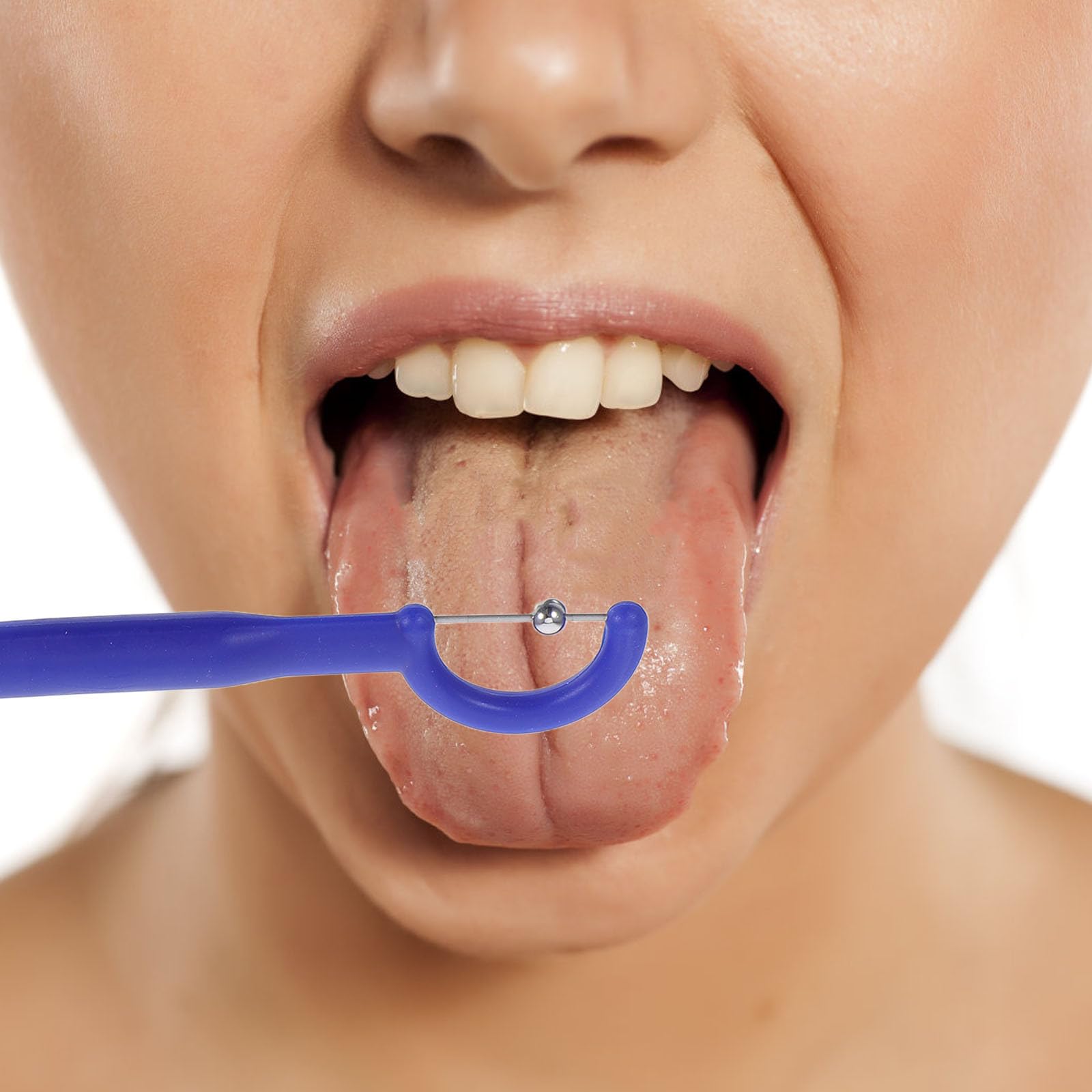 Alipis Orthophonie Exercice Buccal Outil de Stimulation Orale pour Entraînement des Muscles Langue, Appareil Léger en Pp et Acier Inoxydable pour Rééducation Linguistique