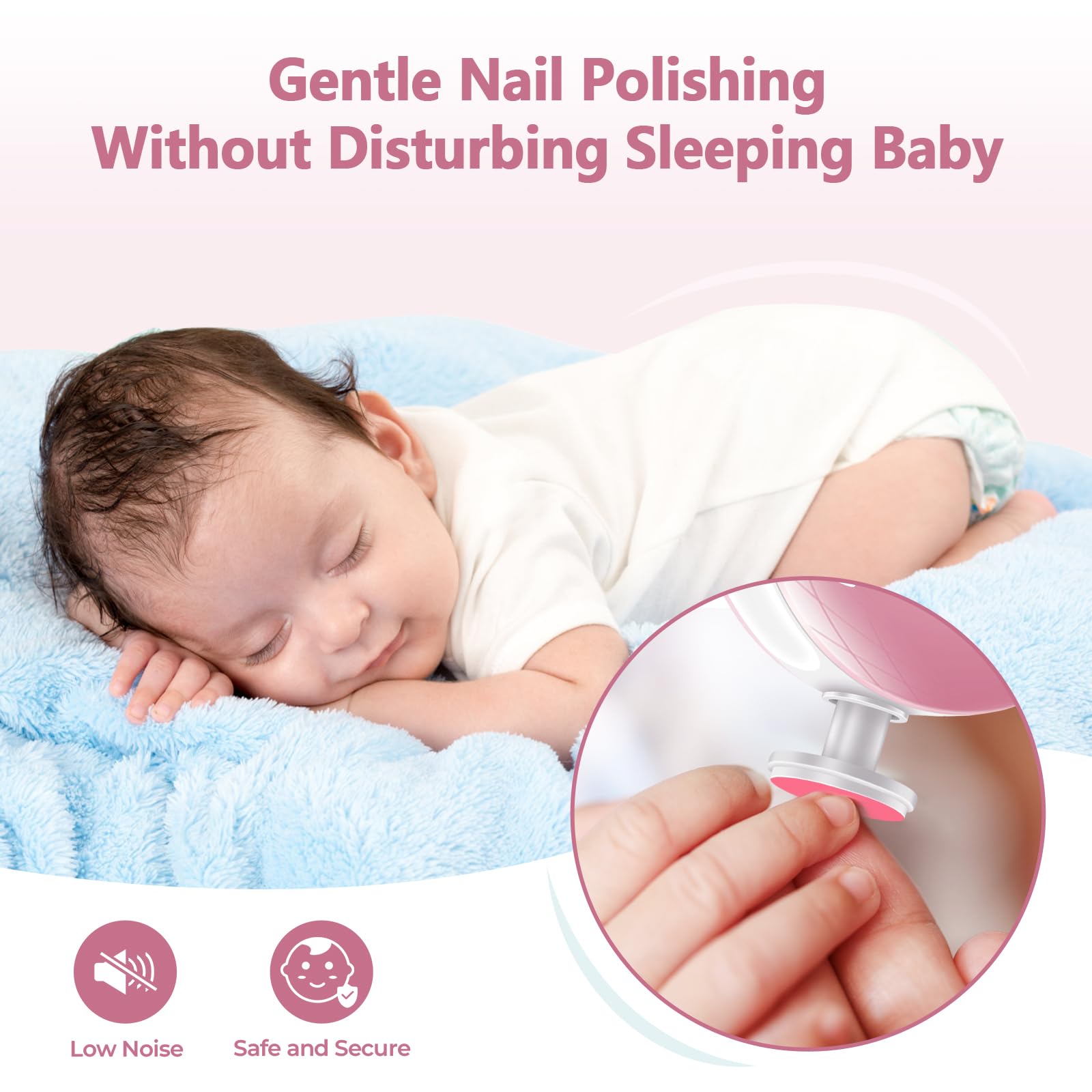 Lima Unghie Neonato Elettrica, Lima per Unghie Elettrica 6 in 1 per Bambini di Tutte le Età - 5