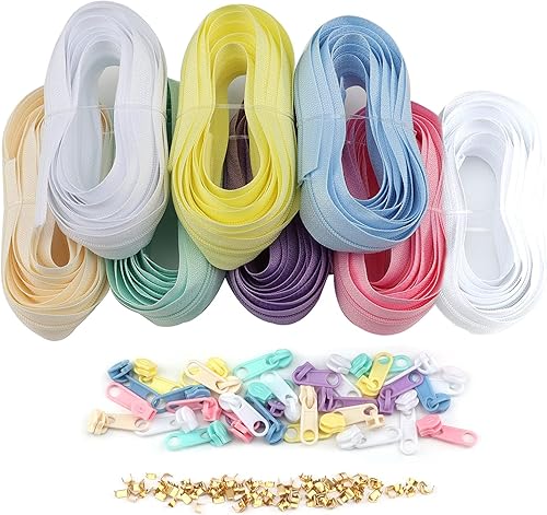 Miniatura 8 de Cremalleras de The Yard para costura, DOITEM 0.110 in Zippers 73.5 ft de nailon sin fin con cremallera deslizante y cremallera para costura y