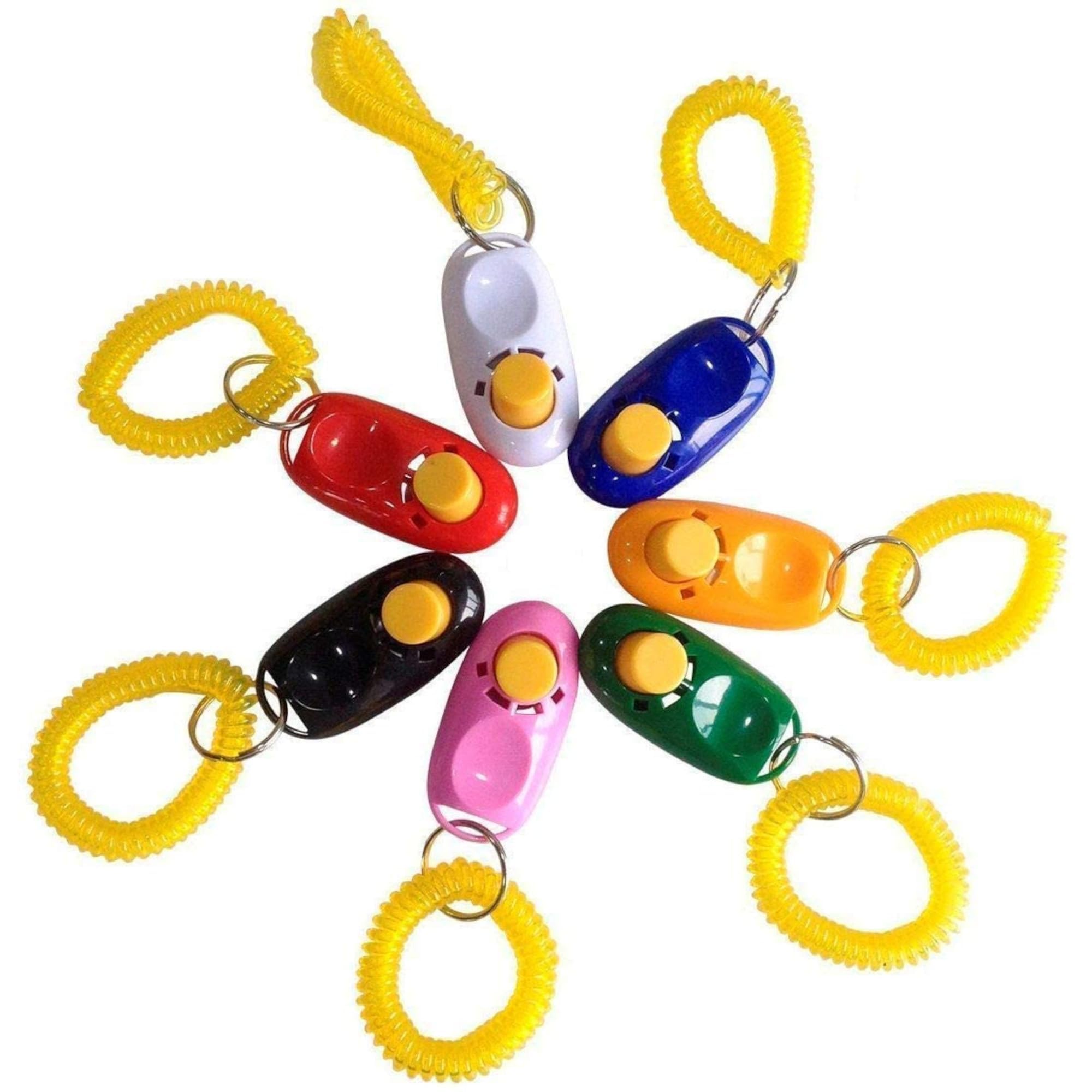 SunGrow 7-Pack Dog Clicker for Training with Wrist Bands, 2 Inches Multicolor, Pet Cat Dog Training Clickers &amp; Behavior Aids, Convenient and Effective Clicker Training Tools for Puppy or Cat
