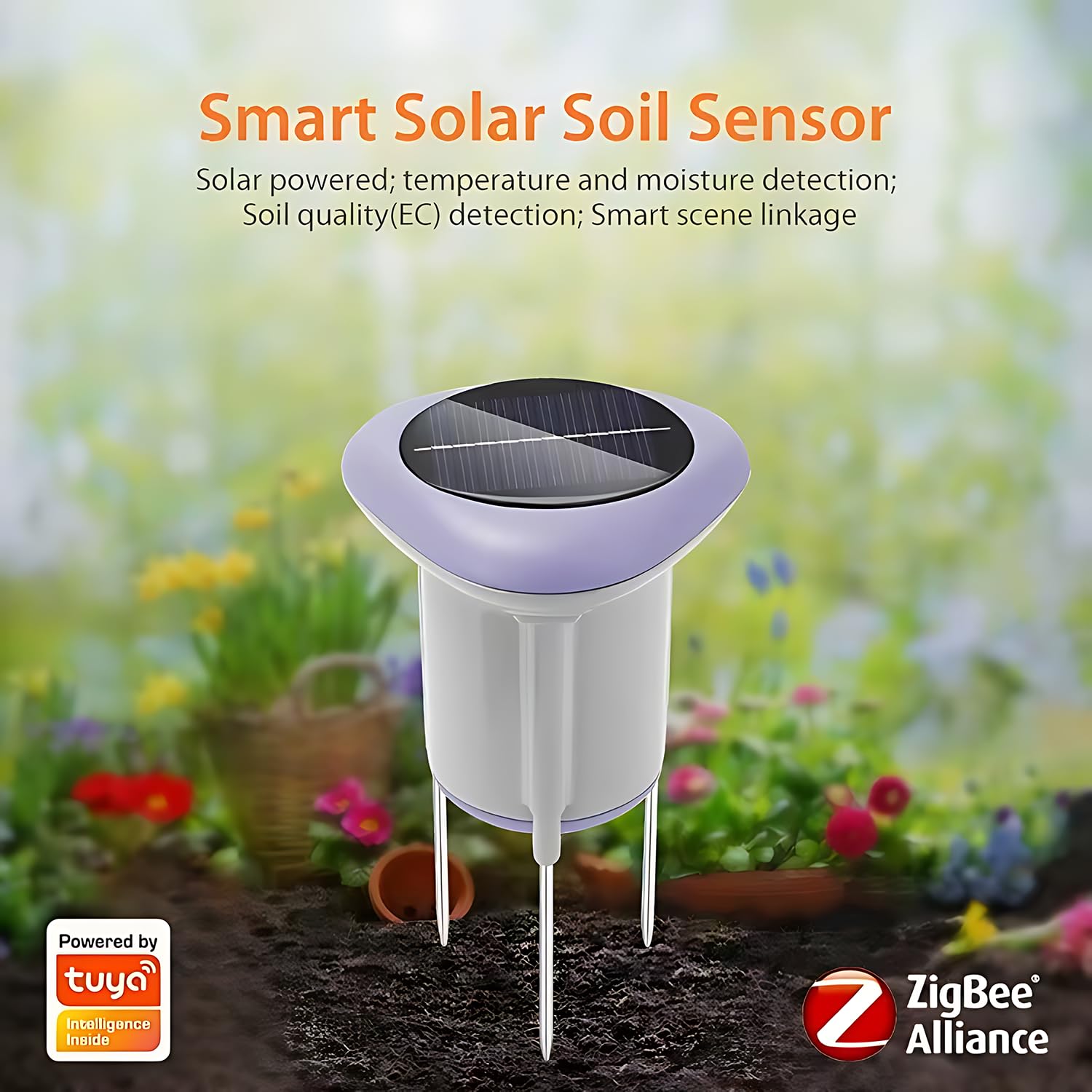 Sensor de Humedad y Temperatura Solar Zigbee - Hub Required, Muestra capacitiva, monitorización remota por aplicación, Compatible con hogar/hubitat, Compatible con hogares, hubitat
