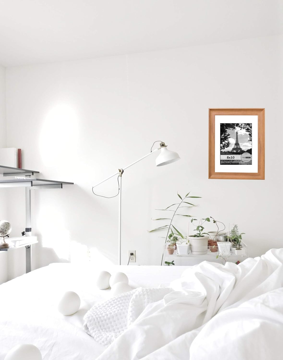 Creative Picture Frames 11” x 14” Eco Natural Wood Frame Finish Picture Frame with Mat to Hold 8” x 10” Photo Media Including Installed Hangers (White Mat)