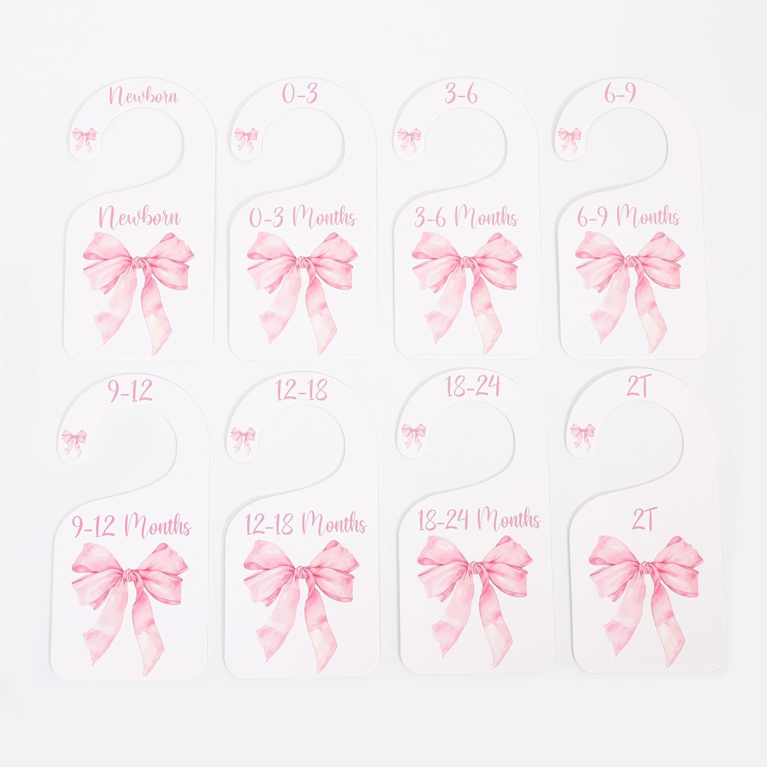 Bow Nursery Closet Dividers - Bow Baby Shower,Girl Closet Dividers,Baby Girl Closet Organizer with Bow,Newborn to 24 Months for Home Nursery (Pink)
