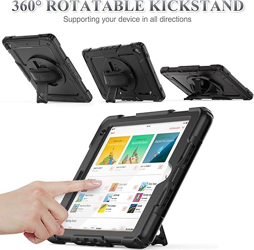 Miniatura 3 de SEYMAC stock Funda para iPad de 6  5 generación, Air 2  Pro de 9.7 pulgadas, resistente protección con protector de pantalla, con soporte para