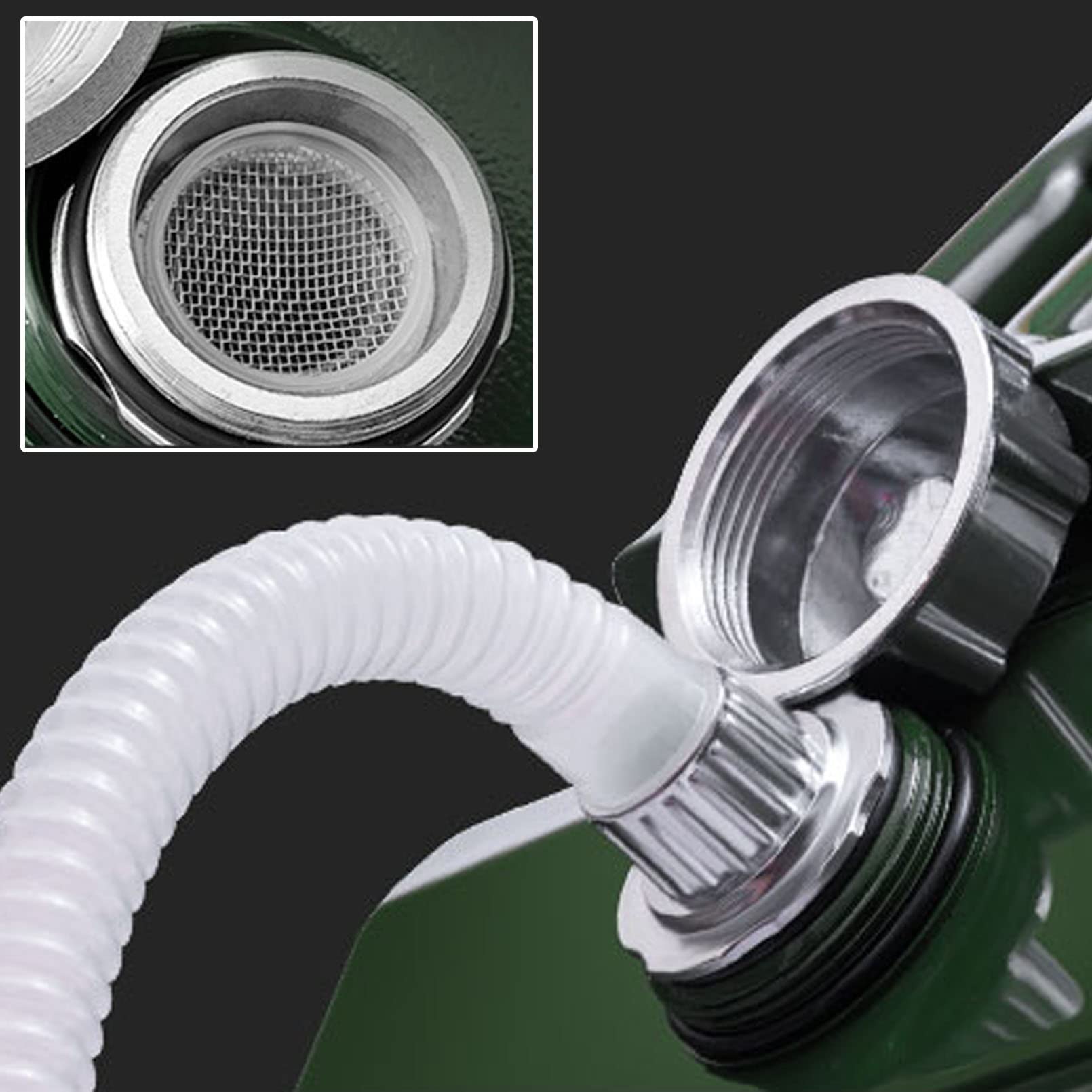 Recipientes para gasolina El tanque de gas de metal puede acceder al ejército de gasolina verde, el combustible diesel puede alimentar el tanque de copia de seguridad de emergencia, con un pico flex