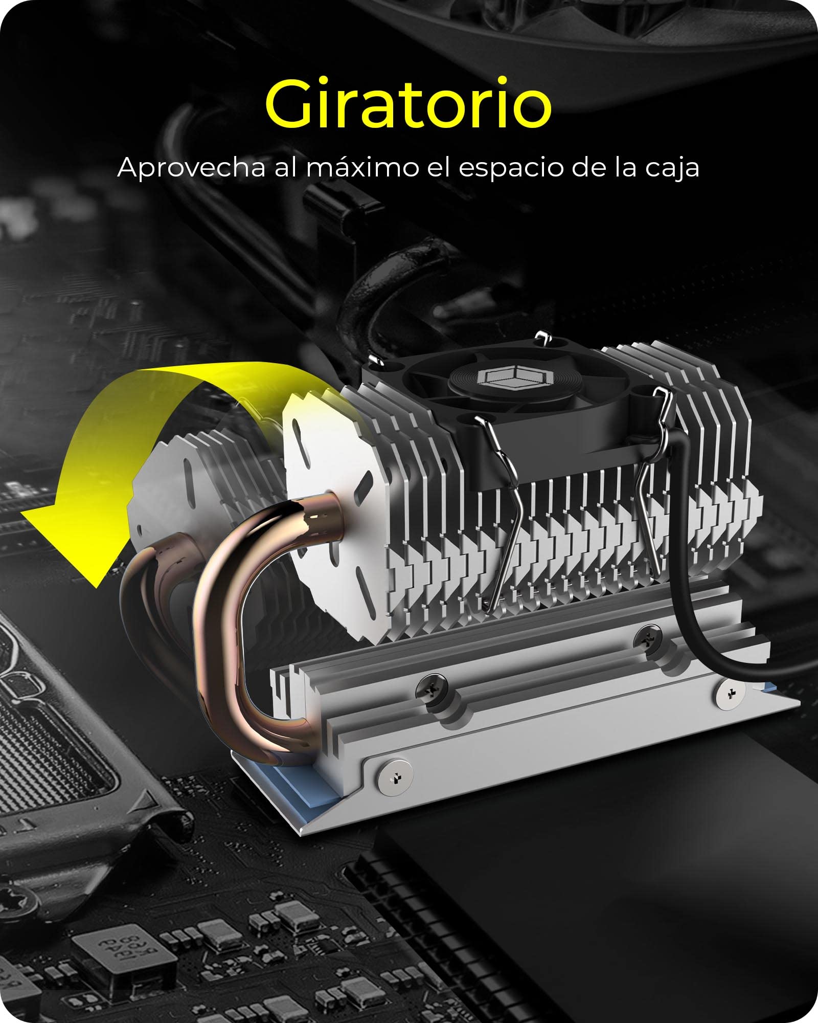ICY BOX M.2 Heatpipe Cooler con ventilador de 30 mm de altura para SSD M.2 (2280), Aluminio, Plata