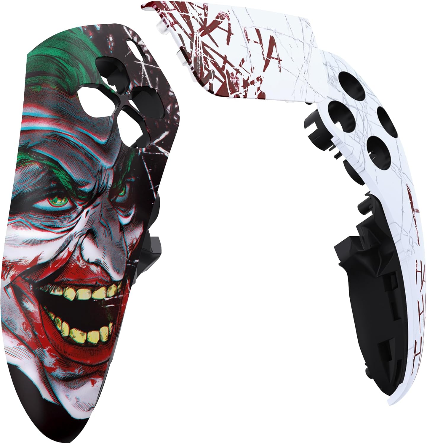eXtremeRate Left Right Front Top Shell with Touchpad Compatible with ps5 Edge Controller, Clown Hahaha DIY Replacement Faceplate Shell Custom Touch Pad Cover Compatible with ps5 Edge Controller