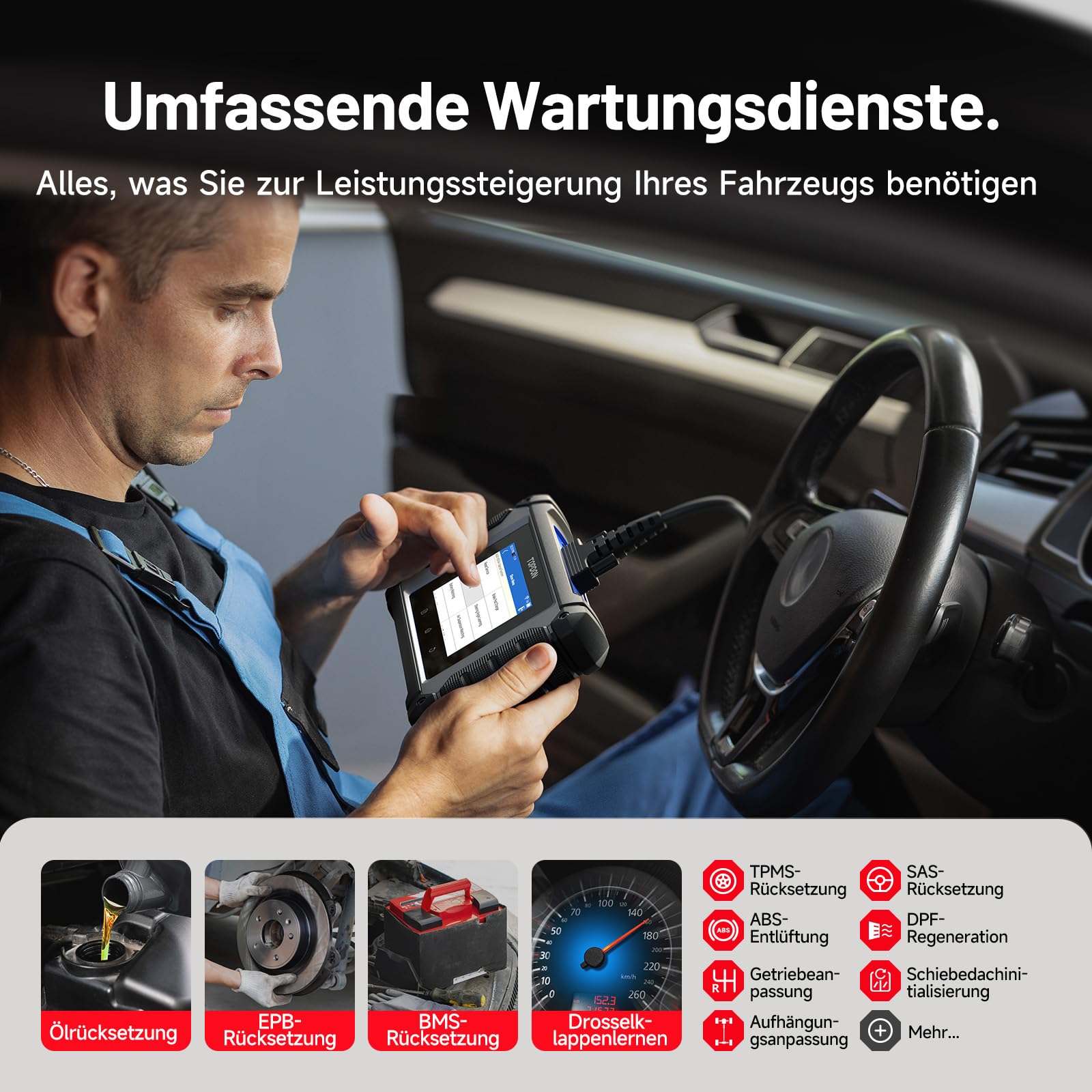 TOPDON OBD2 diagnosegerät Auto ArtiDiag EU für Mercedes-Benz/BMW/V.A.G nur, ECU Online Codierung, Bidirektionale Steuerung, Vollsystem Diagnose, Alle Resets-Funktionen, Lebenslange kostenlose Updates