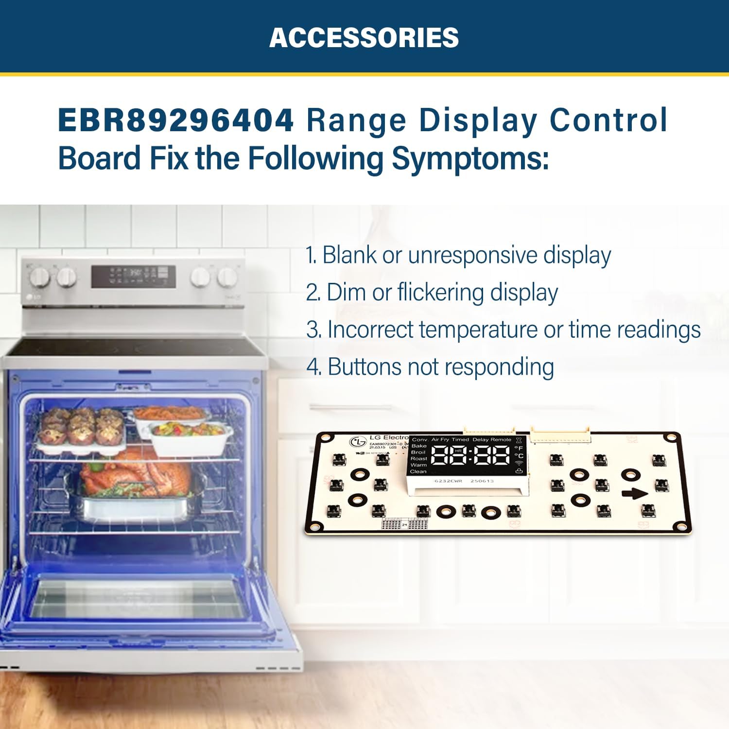 EBR89296404 Range Display Control Board Compatible With LG