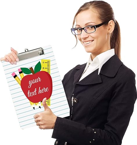 Miniatura 4 de Portapapeles para profesores, portapapeles con nombre personalizado con clip de perfil bajo, tablero de clip de tamaño carta A4 estándar, regalo de