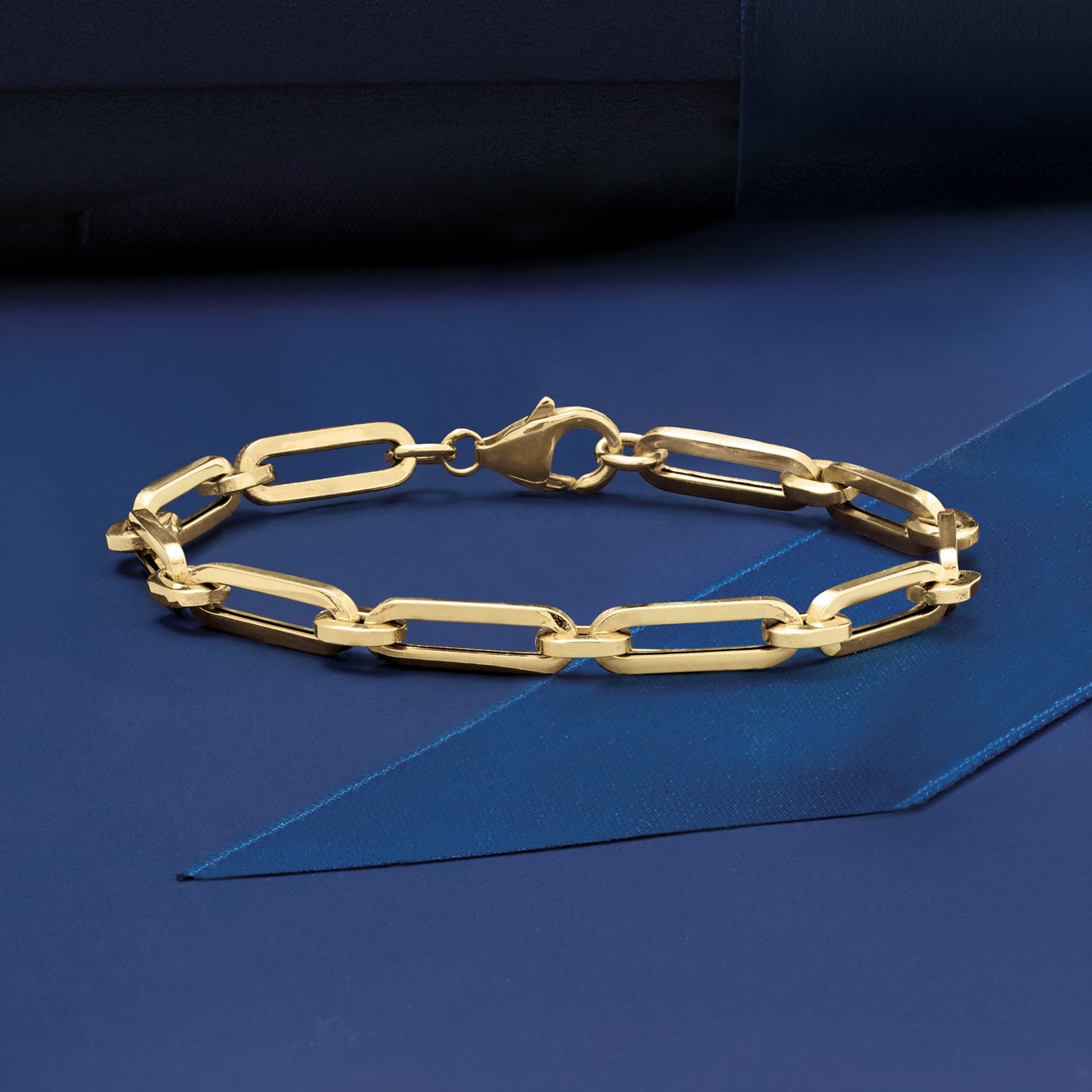 Ross-Simons Italian 14kt Yellow Gold Paper Clip Link Bracelet