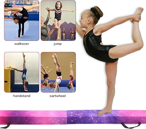 Miniatura 10 de Modern-Depo Viga de equilibrio de gimnasia de 6 pies, 8 pies, 9.5 pies para uso doméstico, terapia física, rehabilitación y entrenamiento de fuerza